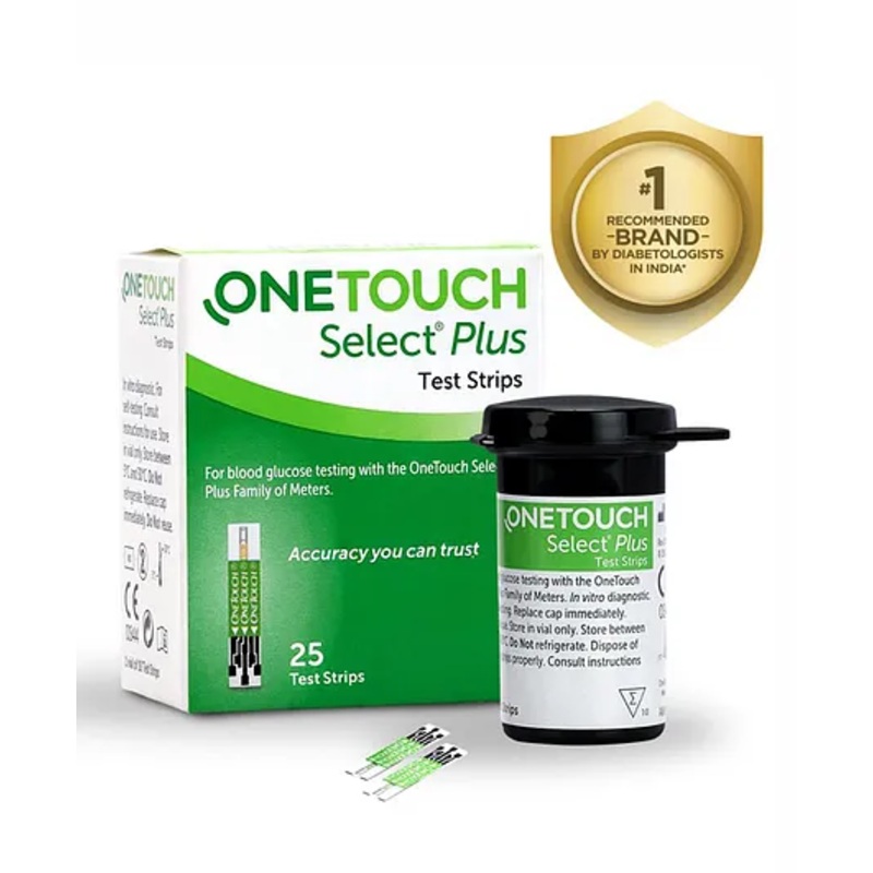 OneTouch Select Plus Test Strips | Pack of 25 Strips | Blood Sugar Test Machine Testing Strips | Global Iconic Brand | For use with OneTouch Select Plus Simple Glucometer