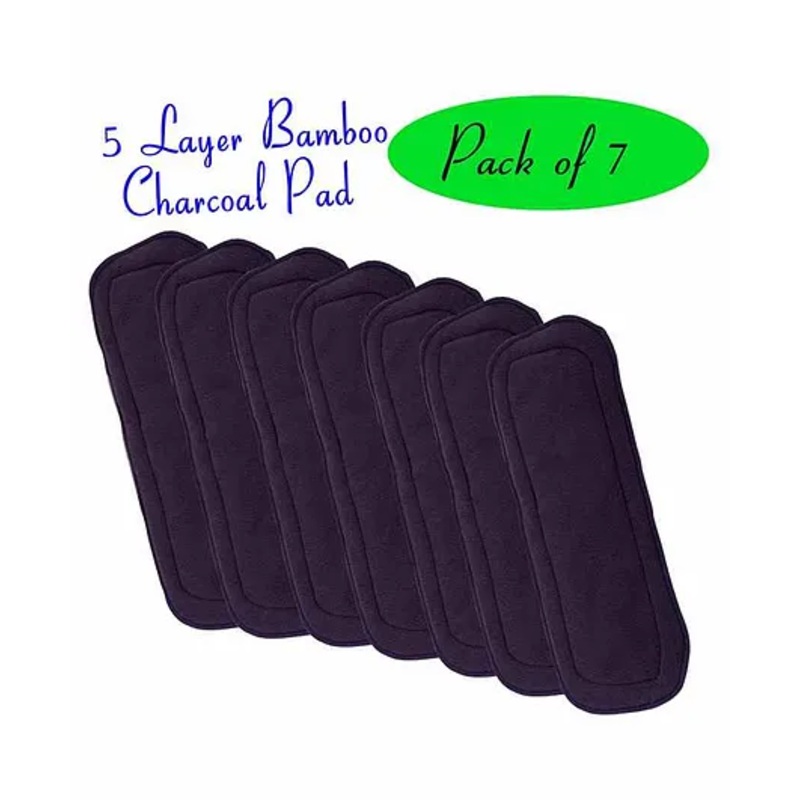 The Little Lookers 5 Layer Bamboo Charcoal Insert Pack Of 7 – Black