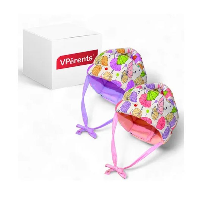 Vparents Chunky Baby Head Protector for Safety with Proper Air Ventilation & Corner Guard Protection Pack of 2 – Pink and Purple