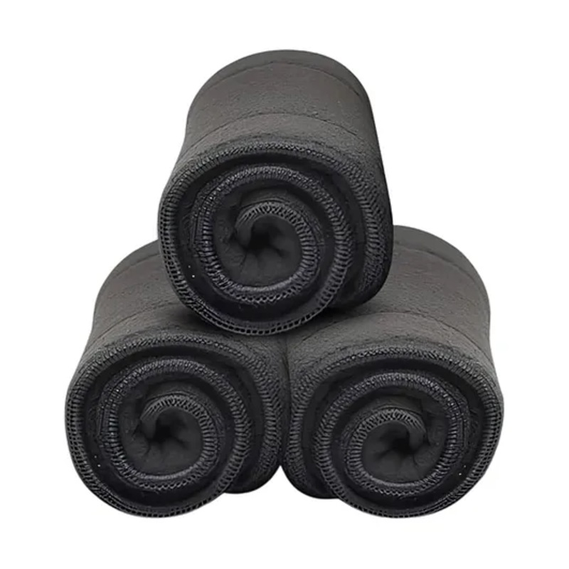 AEREX Reusable Black Inserts Pads for Diapers Bamboo Charcoal Inserts Liners Natures Cloth Diaper Liner Wet Free Booster Inserts Nappy Inserts for Baby Cloth Diapers (Pack of 3)