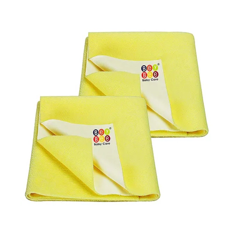 Bey Bee Cotton Baby Bed Protecting Mat Medium Size Pack Of 2 – Yellow