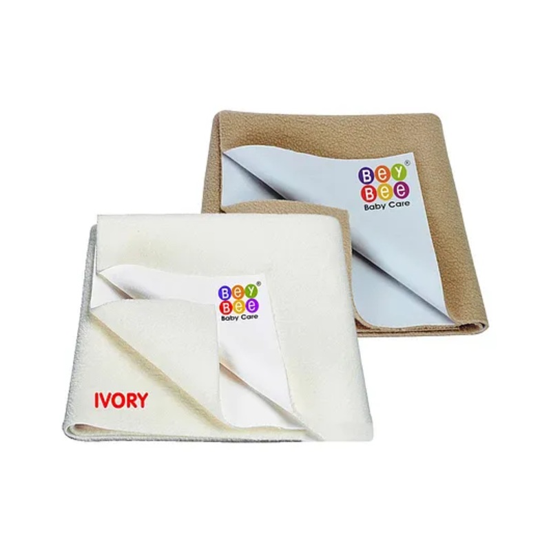 BeyBee Cotton Baby Bed Protecting Mat Medium – Ivory and Beige