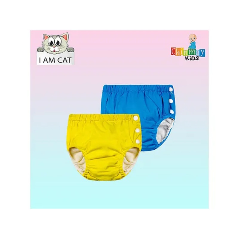 Chinmay Kids Reusable Swimwear Diaper Pants Set Of 2 – Blue & Yellow