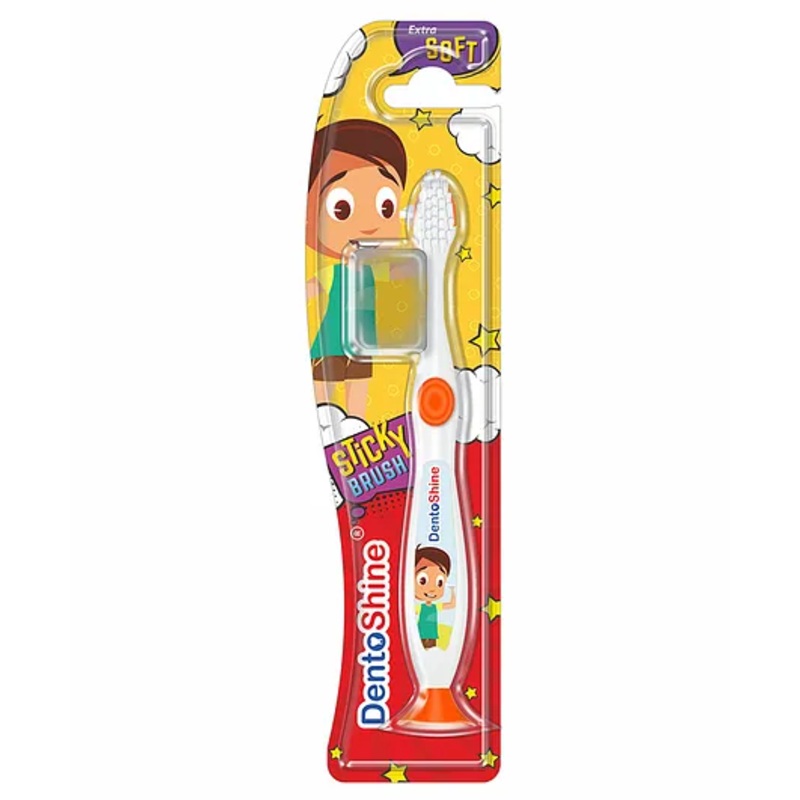 DentoShine Sticky Toothbrush – White & Orange