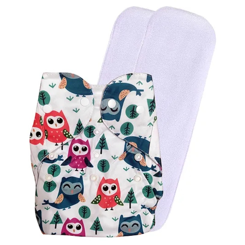 Fantasy India Washable Baby Diaper Premium Cloth Diaper Reusable, Adjustable Size, Waterproof, Pocket Cloth Diaper Nappie Free Size (1 Diaper and 2 Insert Pad)