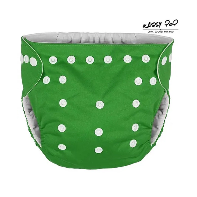 Kassy Pop Reusable Diaper Cover With Cotton Absorbing Pad – Green