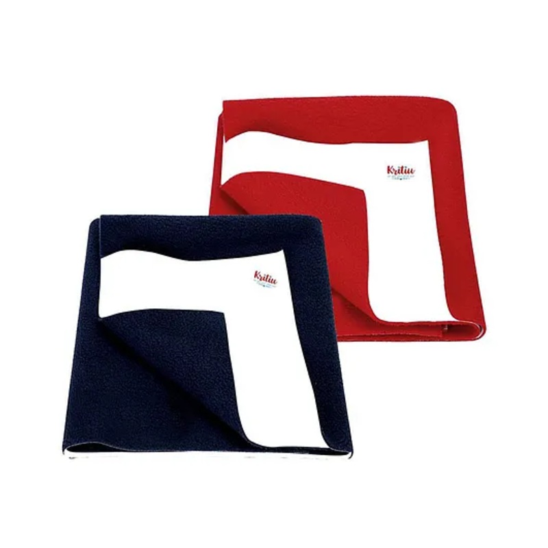 Kritiu Baby Smart Dry Sheet Bed Protector Sheet Size Small Pack Of 2 – Maroon & Navyblue