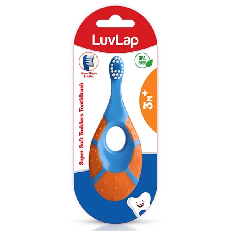 LuvLap Turtle Shaped Baby Toothbrush, Ultra Soft 10,000 Floss Bristles for Gum Care, BPA Free, 3M+, Multicolor (Assorted, Colors May Vary)