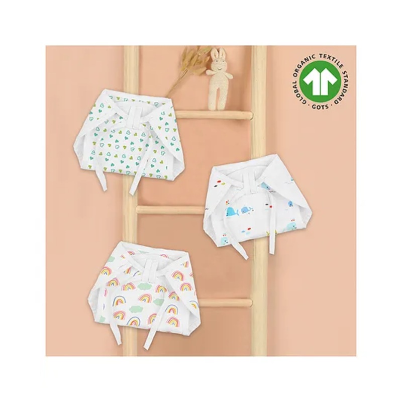 Mom’s Home 6 Layered Muslin Cloth Nappies Set of 3 – White