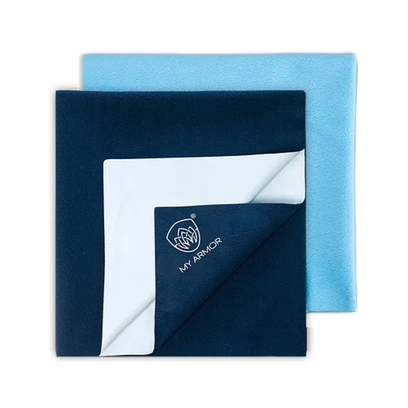 MY ARMOR Baby Quick Drying Mattress Protector Small Pack of 2 – Royal Blue & Sky Blue