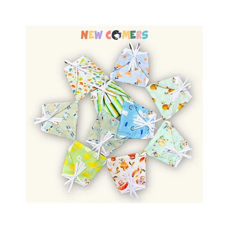 NEW COMERS  Pure Muslin Double Layered Langot For New Born Baby Pack Of 10- Small