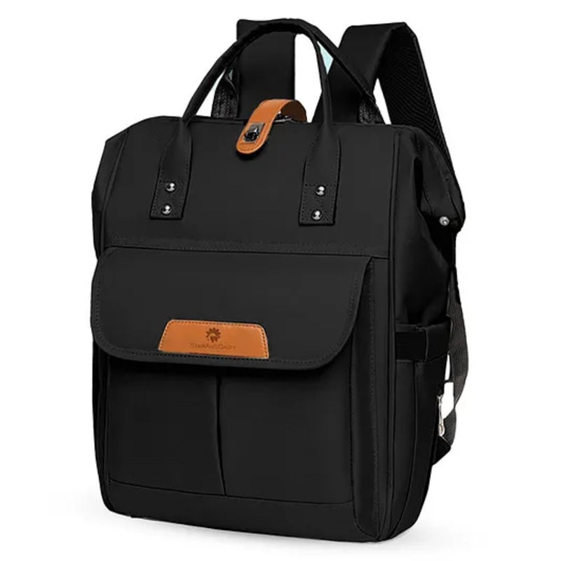Star And Daisy Best Diaper Bags For Moms With Stylish Compartments For Daily And Baby Essentials (Ultima  Black)