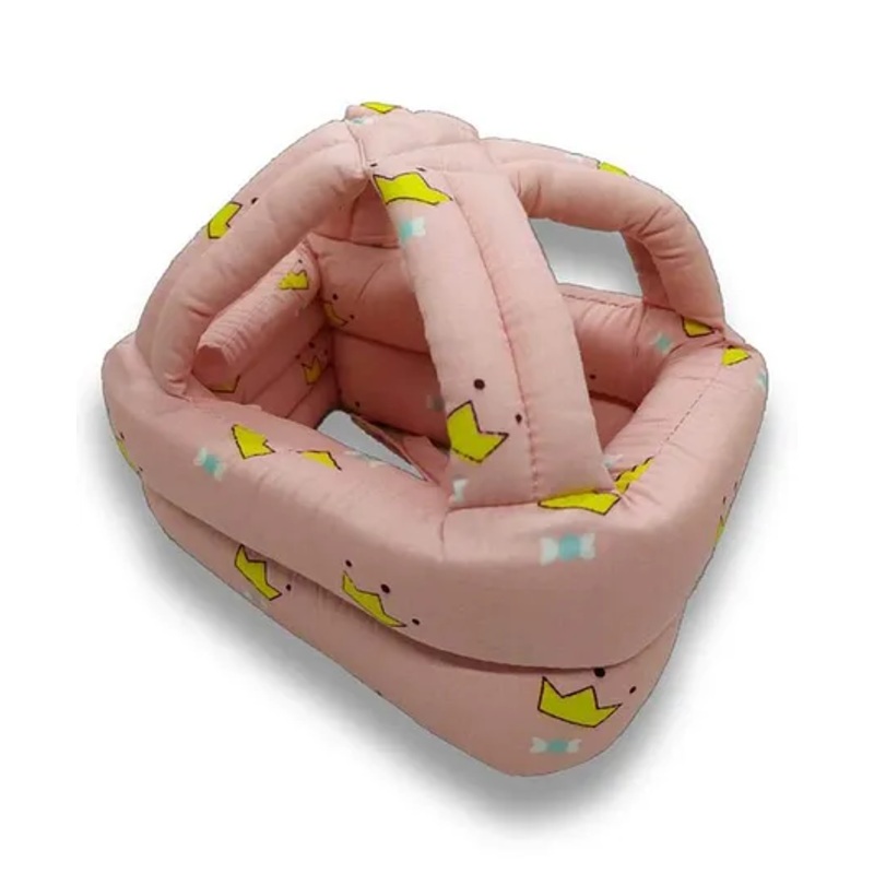 Syga Adjustable Cushioned Baby Safety Helmet Crown Print – Pink