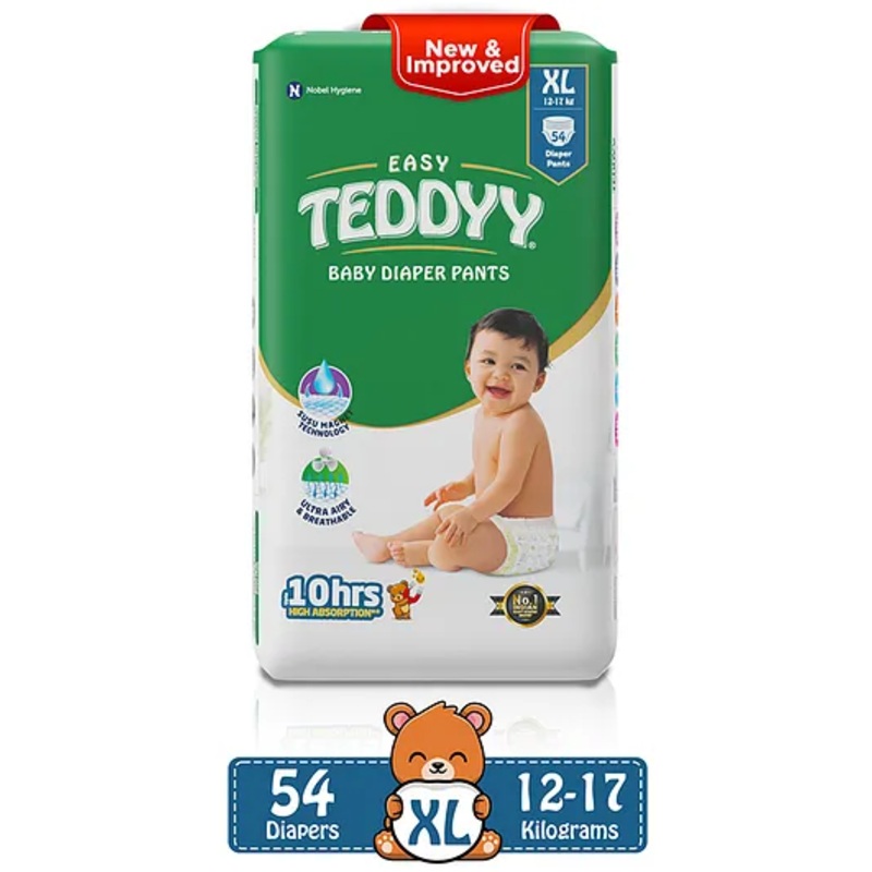 Teddyy Baby Easy Pant Diapers Extra Large 54 Diapers (Pack of 1)  12-17 kgs