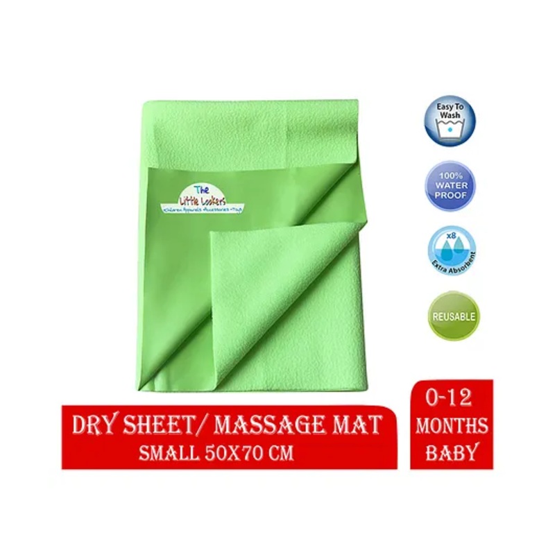 THE LITTLE LOOKERS Quicky Dry Sheets Massage Mats Water Proof Bed Protector Crib Sheets Reusable 50x70cm (Small – Green)