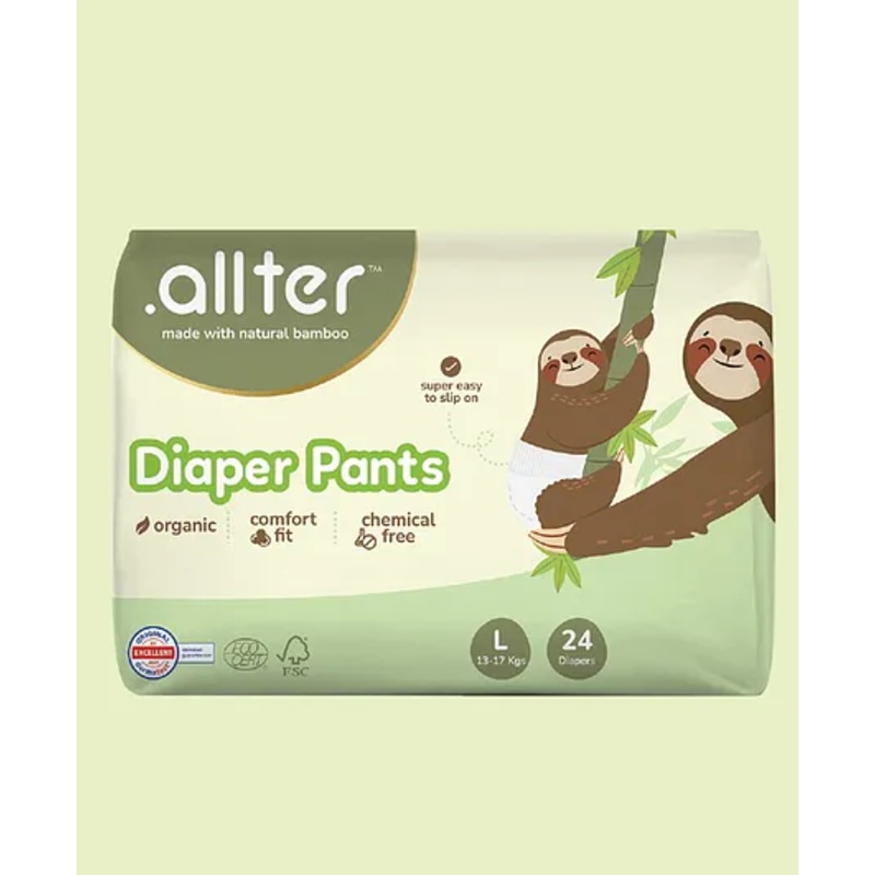 Allter Organic Explorer Print Bamboo Diaper Pants Large Size – 24 Pieces