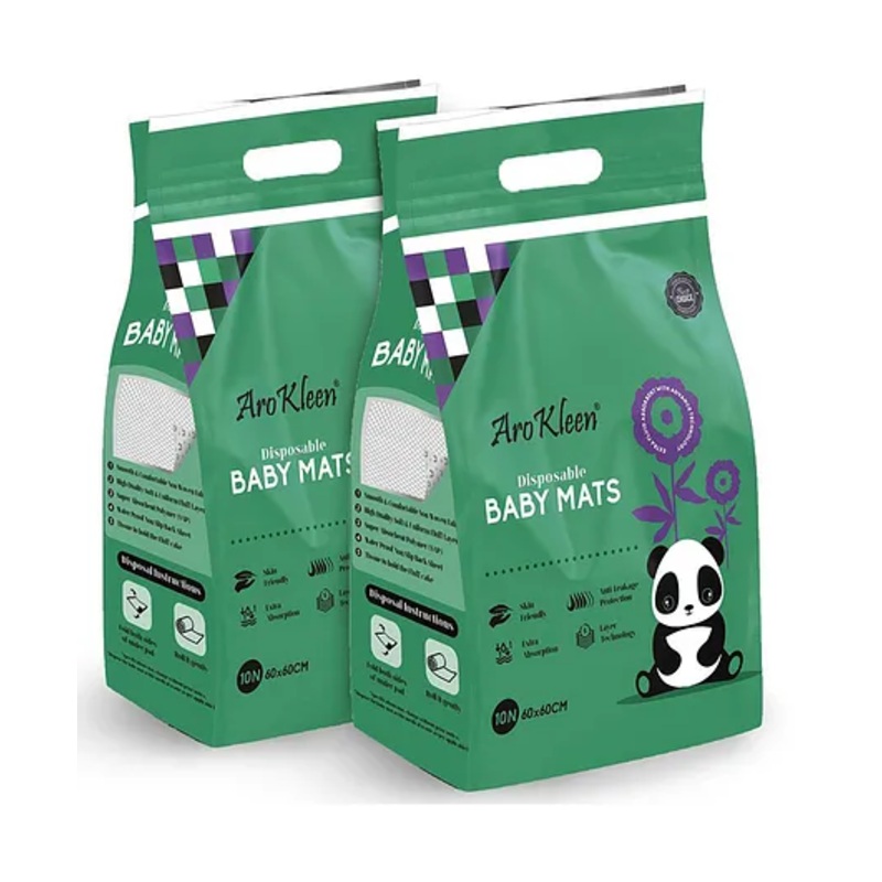 Aro Kleen Disposable Baby Underpad & Changing Mats, Waterproof, Breathable, Skin Friendly |Super Absorbent, Non-Slip Back Sheet 60x60cm, Pack of 2 (20 Pcs)