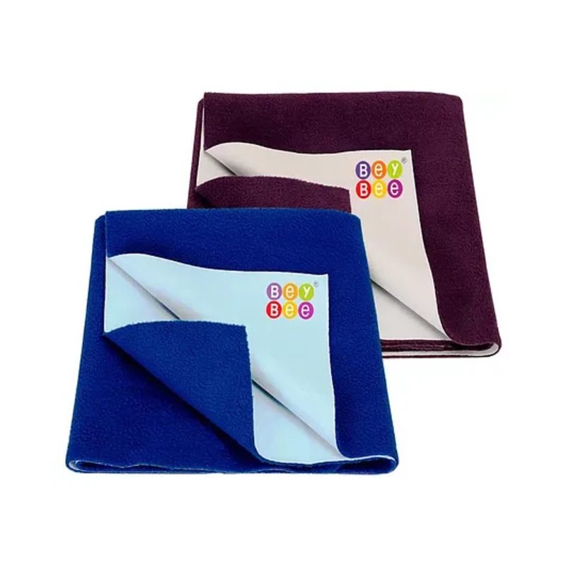 BeyBee Fast Dry Sheet Quick Original Baby Dry Sheet – Royal Blue and Plum
