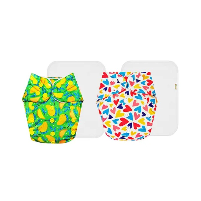 Dumbledo Premium Cloth Diaper with Leak-Proof, Absorbent 6-layer White Insert – Dryfeel with Comfortable Fit for 3 Months to 3 Years, Pack of 2