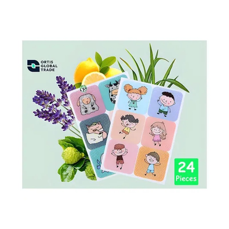 Ortis Waterproof Natural Mosquito Repellent Sticker – 24 Pieces (Colour & Print May Vary)