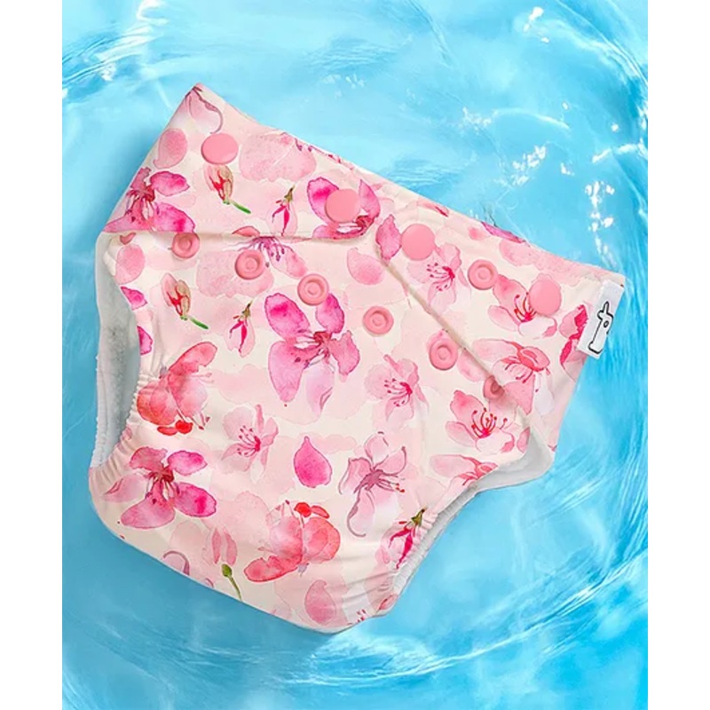 SuperBottoms Swimming Diapers for Babies & Toddlers – Washable, Reusable & Adjustable Swim Diapers | Cherry Blossom