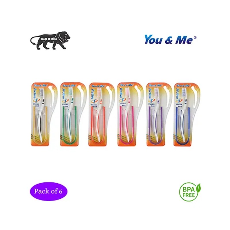 You & Me Active Toothbrush Oral Hygiene Kit Pack Of 6 – Pink