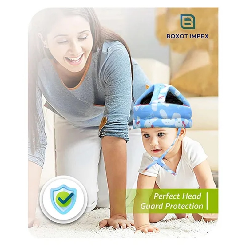 BOXOT IMPEX Adjustable Cushioned Baby Safety Helmet Blue