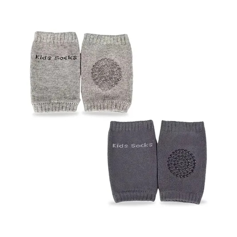 Chinmay Kids Knee Pads with Anti-Slip Padded Stretchable Elastic Cotton Soft Comfortable Pack of 2 – Grey & Light Grey