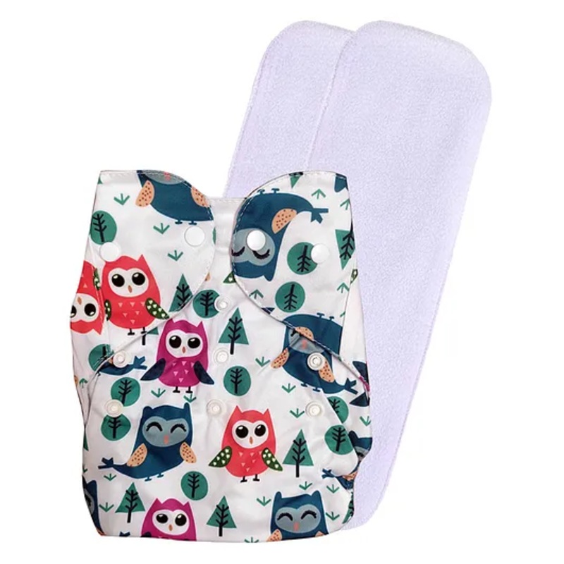 DOMENICO Washable Baby Diaper Premium Cloth Diaper Reusable, Adjustable Size, Waterproof, Pocket Cloth Diaper Nappie (1 Diaper and 2 Insert Pad)