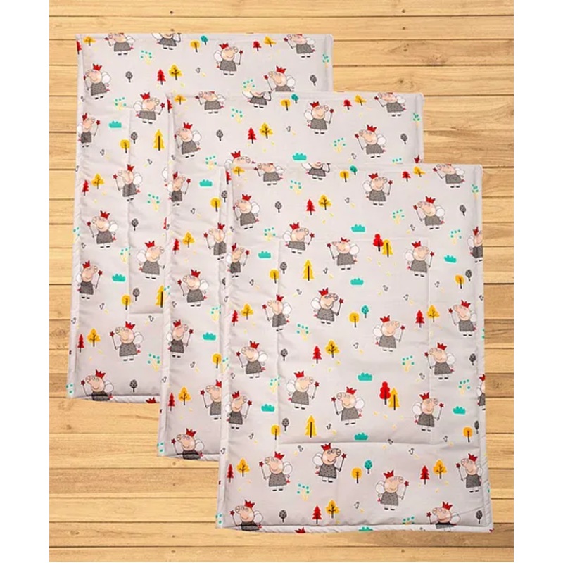 Mittenbooty Waterproof Quilted Cotton & Laminated Premium Changing Sheet Pack of 3 – Peppa Pig Print Grey