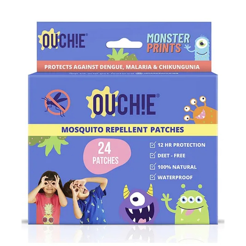 Ouchie Monster Print Mosquito Repellent Patches Multicolor – 24 Pieces