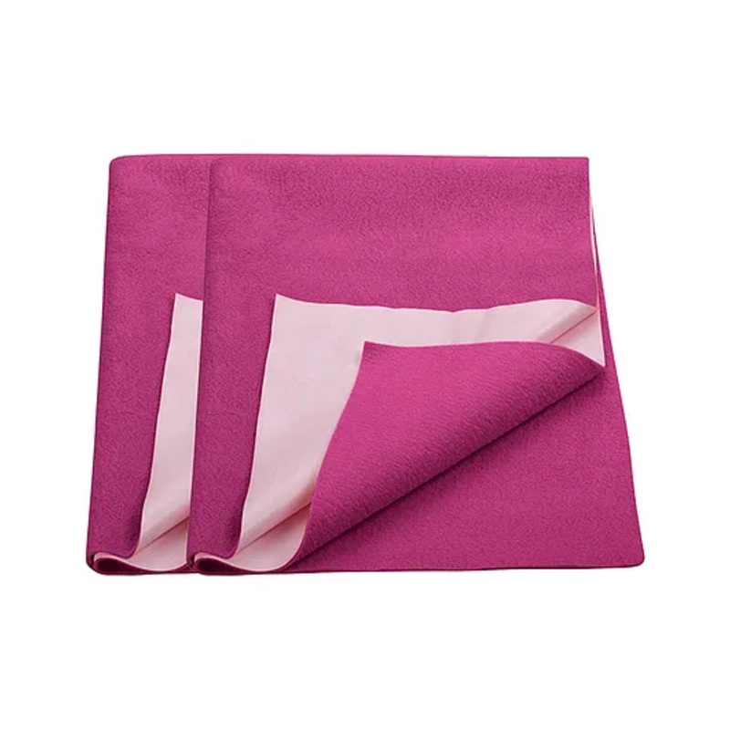 Trance Home Linen Supersoft Baby Dry Sheets for Kids Pack of 2- Small, Berry Pink