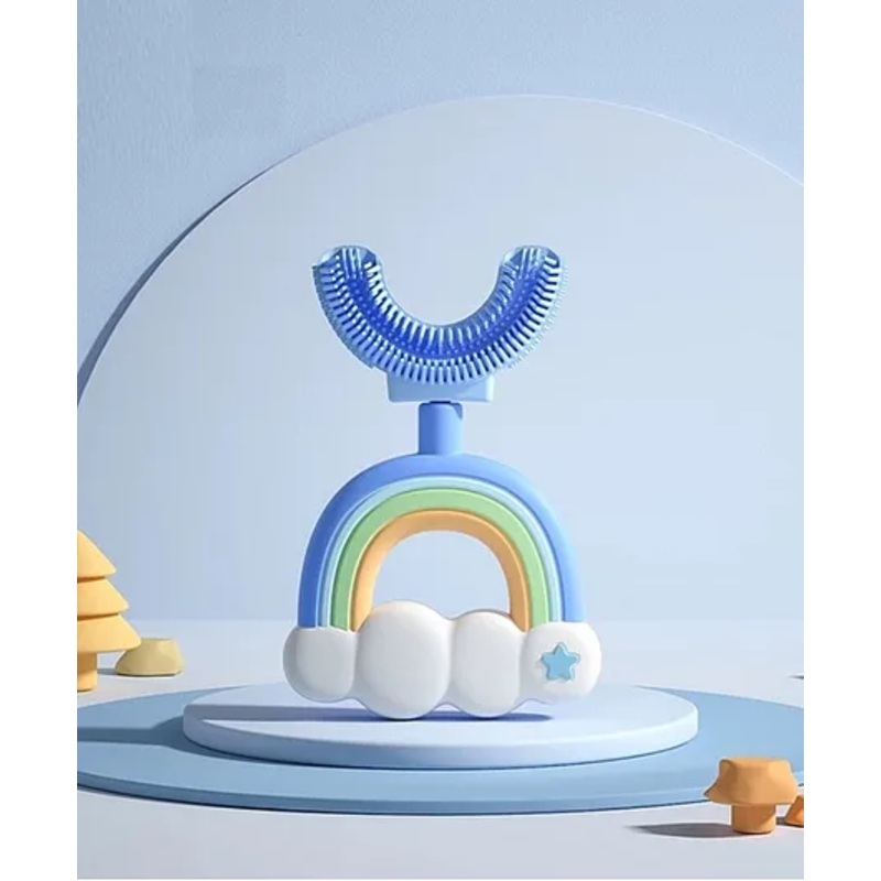 U shape Extra soft kids Toothbrush Rainbow Shape-Blue