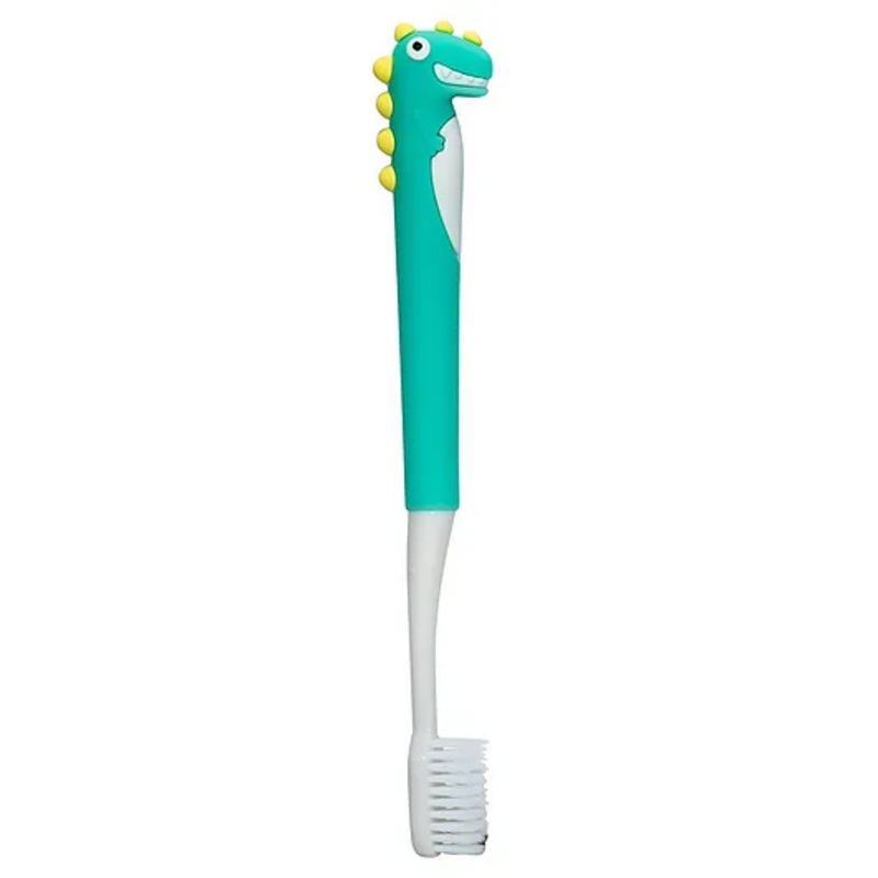 Adore Dino Toothbrush with Storage Case and Silicone Grip- Blue