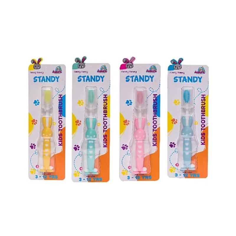 Adore Standy Kids Toothbrush With Safety Case Pack of 4 – Multicolour