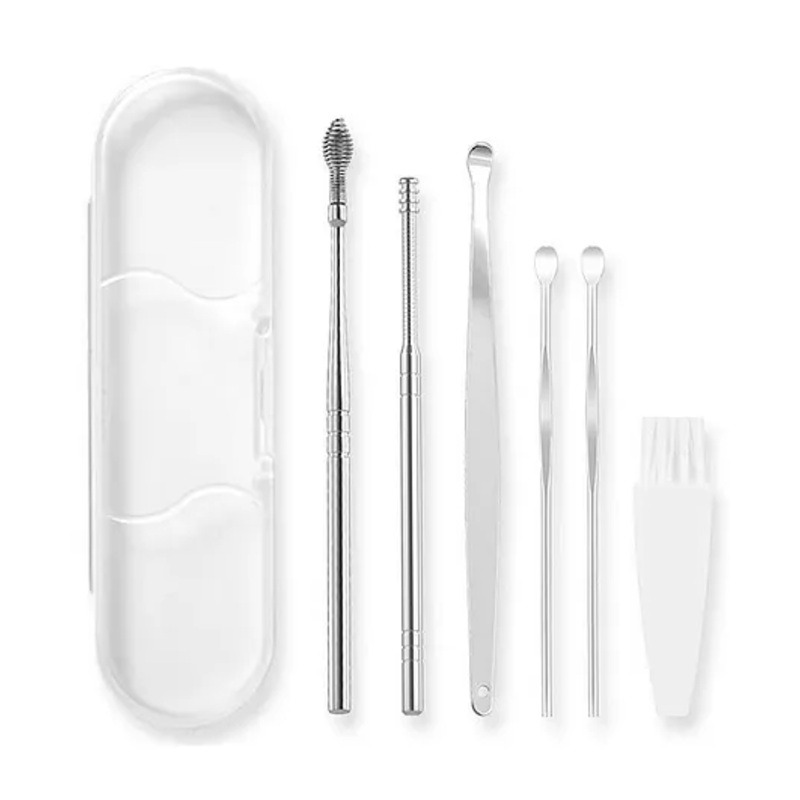Adore TOMAHAWK! 6pc Stainless steel Ear wax cleaning Kit with Storage Case- Pack of 2 Sets