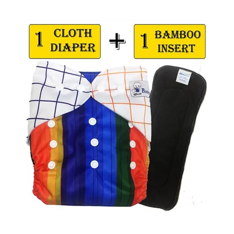 Babymoon Reusable Cloth Diaper With Insert – Multicolour