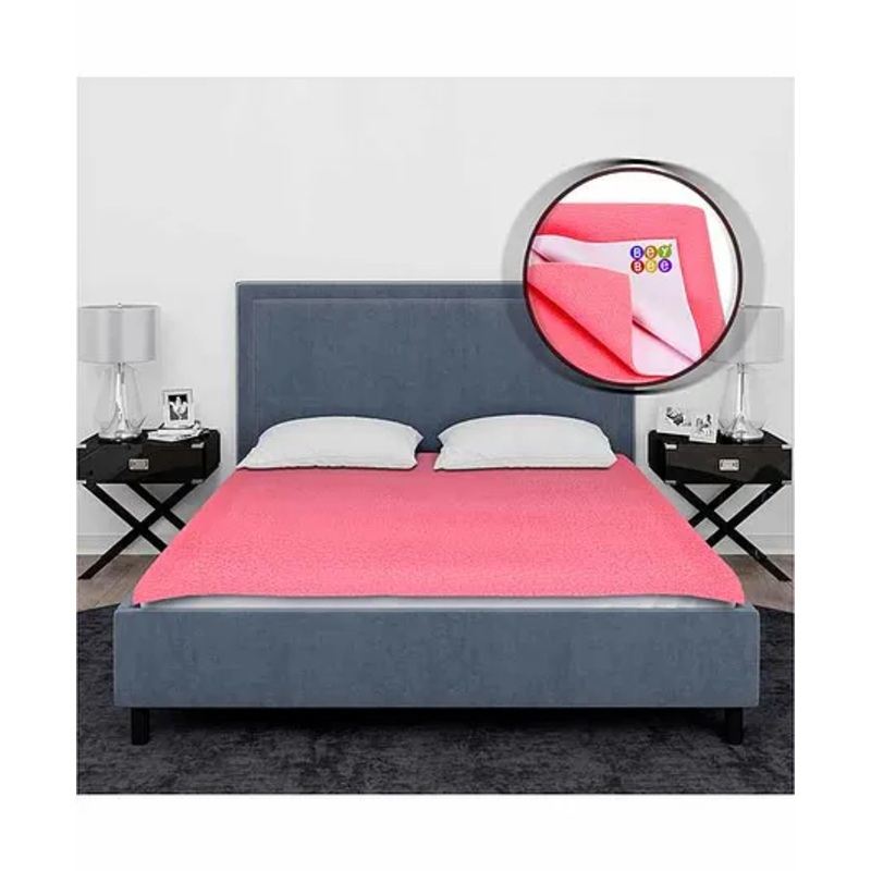 BeyBee Cotton Dry Sheet for Double Bed King Size , Double Bed Size – Salmon Rose