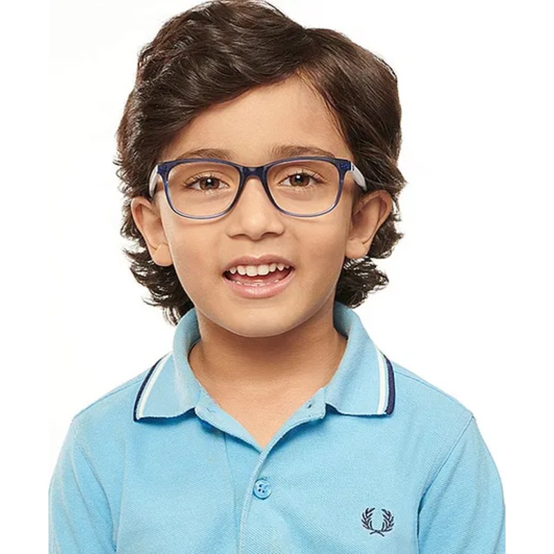 Hooper By Lenskart Hooper Hp D10014M C2 Full Rim Rectangle Blue Block Mobile Phone & Computer Glasses – Blue & White