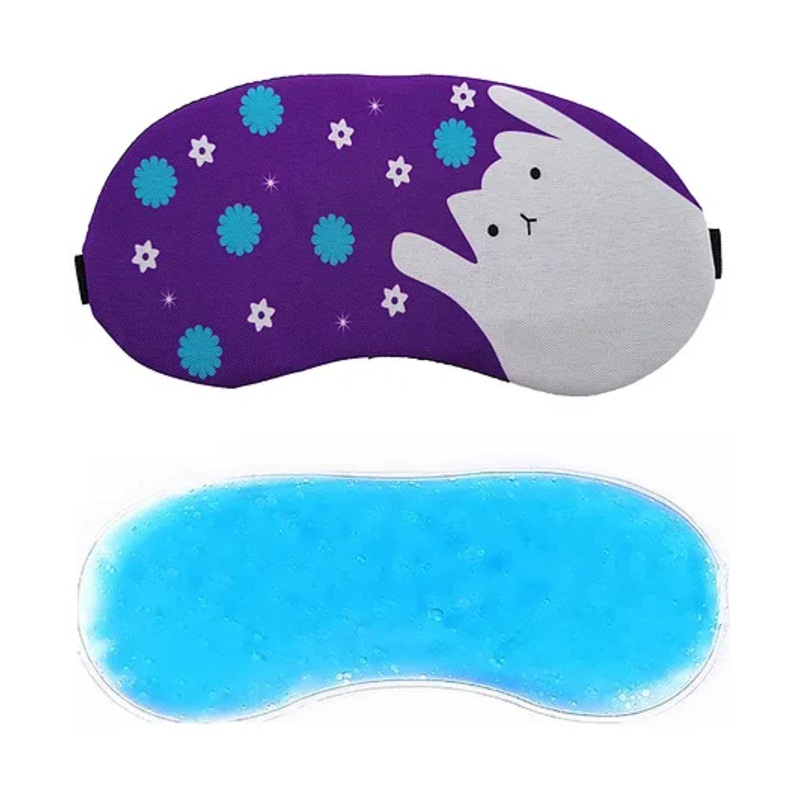 Jenna Purple Face Printed Sleeping Eye Mask With Cooling Gel – purple