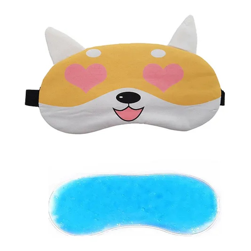 JENNA Sleeping Eye Mask With Cooling Gel Heart Face Print – Yellow
