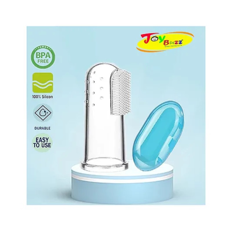 Joy Buzz Silicone Finger Brush With Case-Blue