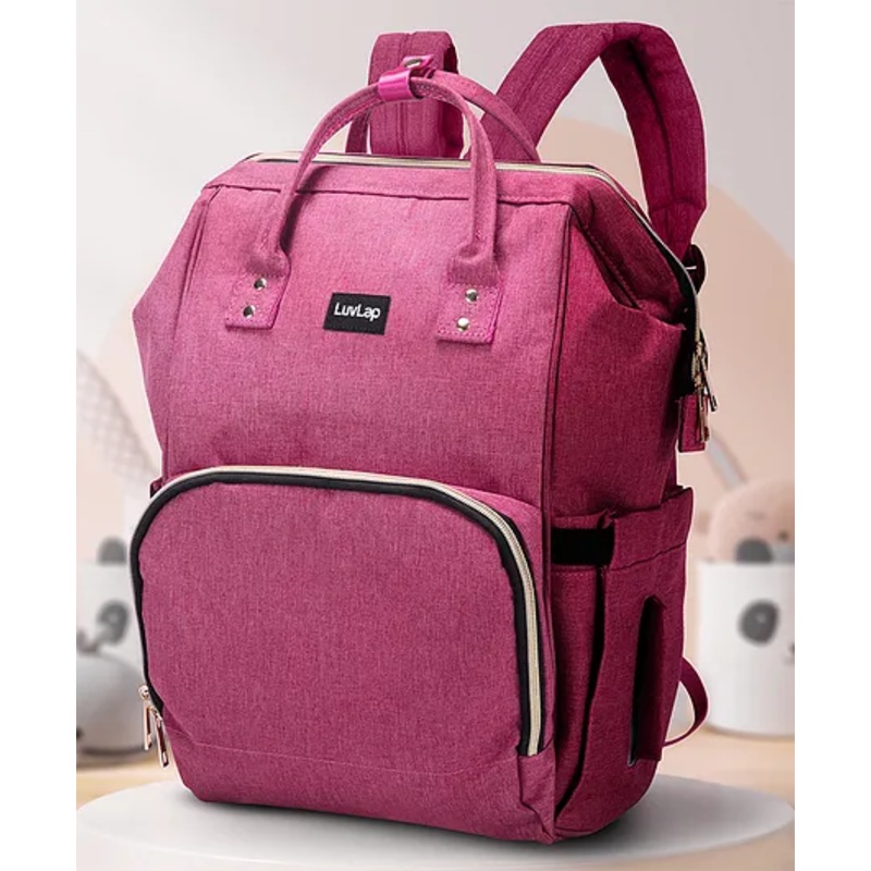LuvLap Lily Travel Multifunctional Waterproof Diaper Bag-Backpack Cum Tote bag (Pink)