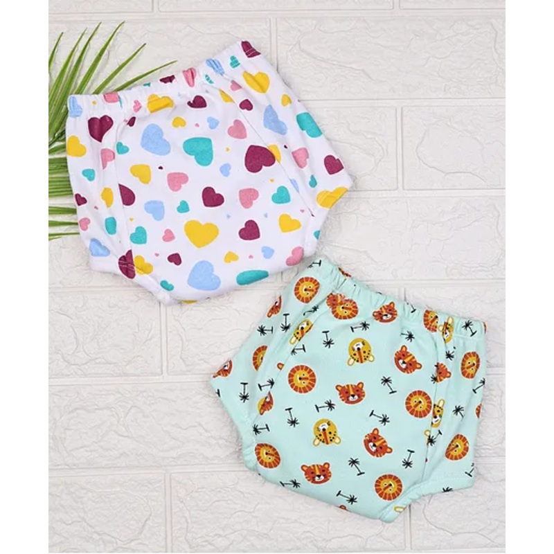 Mom’s Home Cotton Unisex Baby Padded Underwear -Lion & Heart- (2-3Y) Pack Of 2
