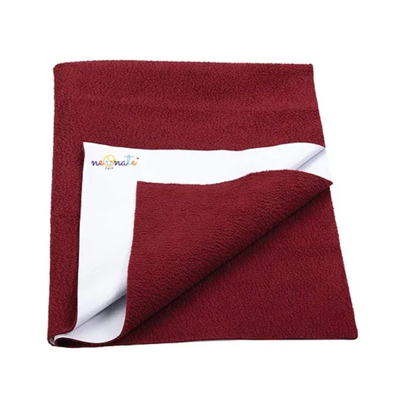 NeonateCare Microfiber Insta Dry Waterproof Baby Bed Protector Dry Sheet for Babies Medium – Maroon