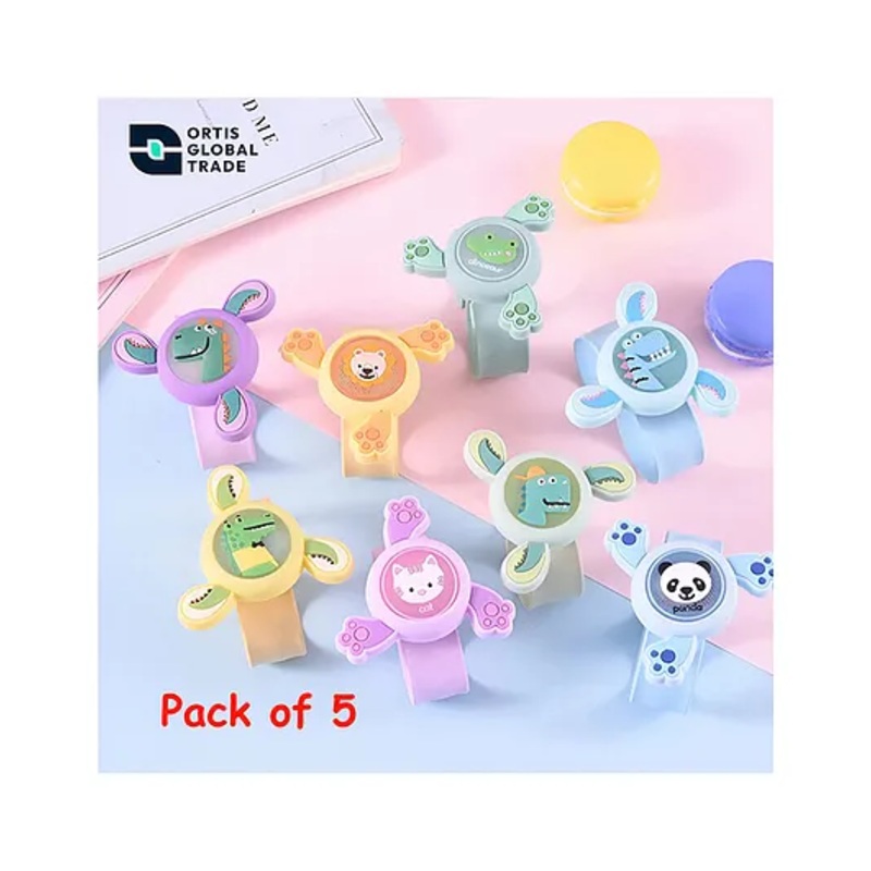Ortis Mosquito Repellent Spinner Bands Pack of 5 (Color & Design May Vary)