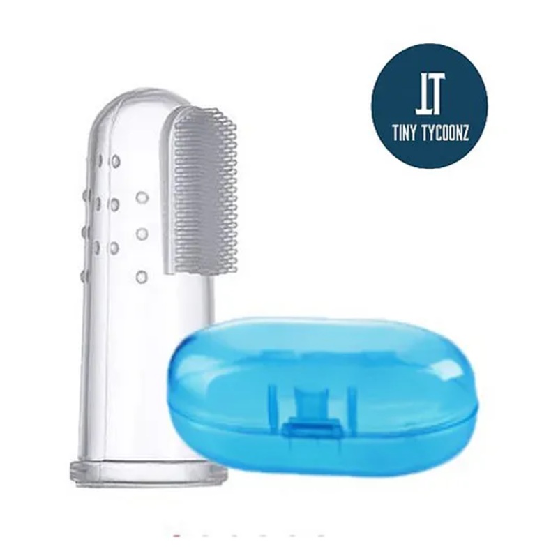 Tiny Tycoonz Soft Silicone Finger Toothbrush – Blue