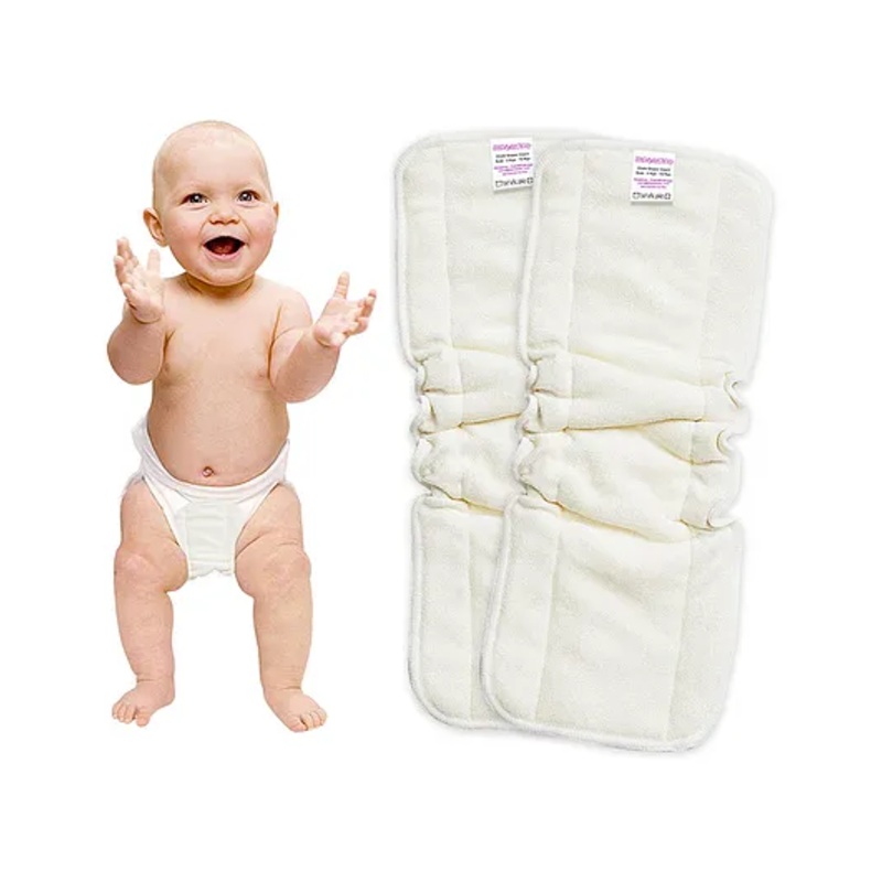 Bembika 5 Layer Bamboo Terry Nappy Inserts Pack of 2 – White