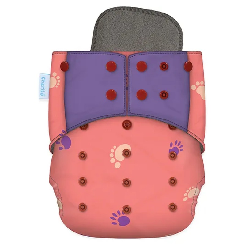 Cherilo Leakproof Washable Baby Diaper – ( 1 Baby Paw Pattern Diaper with 1 Insert)