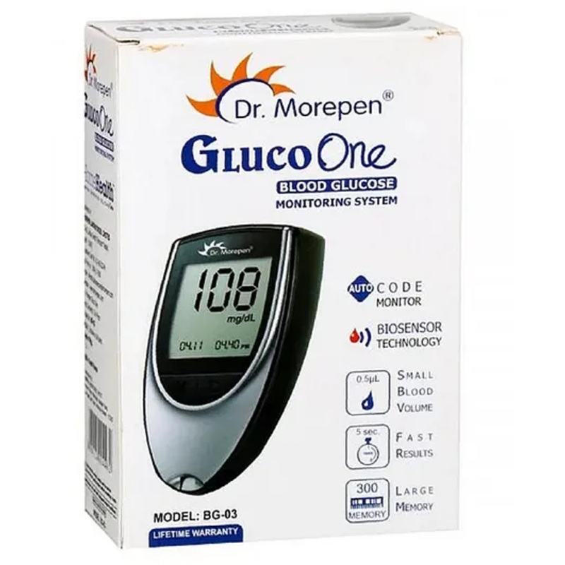 Dr. Morepen BG-03 Gluco One Glucometer- Only Glucometer NO STRIPS – Pack of 1